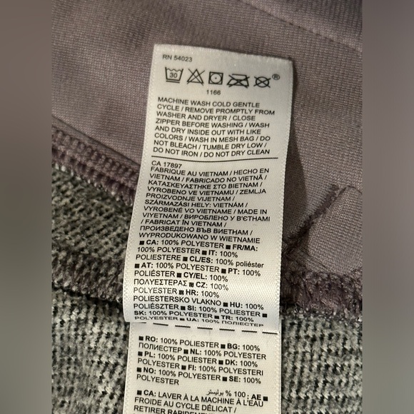 Athleta Stroll Fleece Full Zip Jacket Zip Pockets Seaming Heather Gray Size XS - Picture 8 of 8